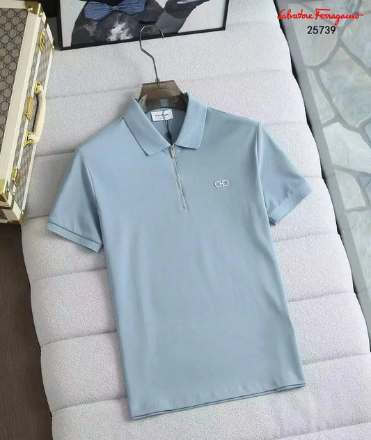 SALVATORE FERRAGAMO || Half-Zip Sport Polo Tees - FASHION MYST