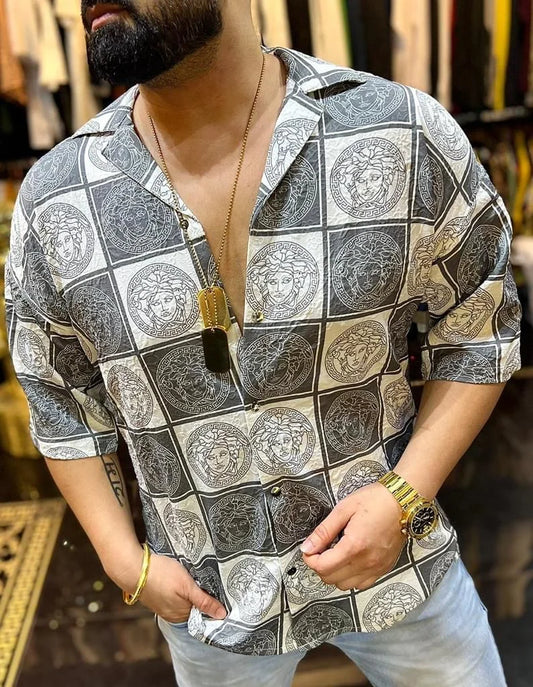 VERSACE || Imported Premium Quality Drop Shoulder Shirts - FASHION MYST