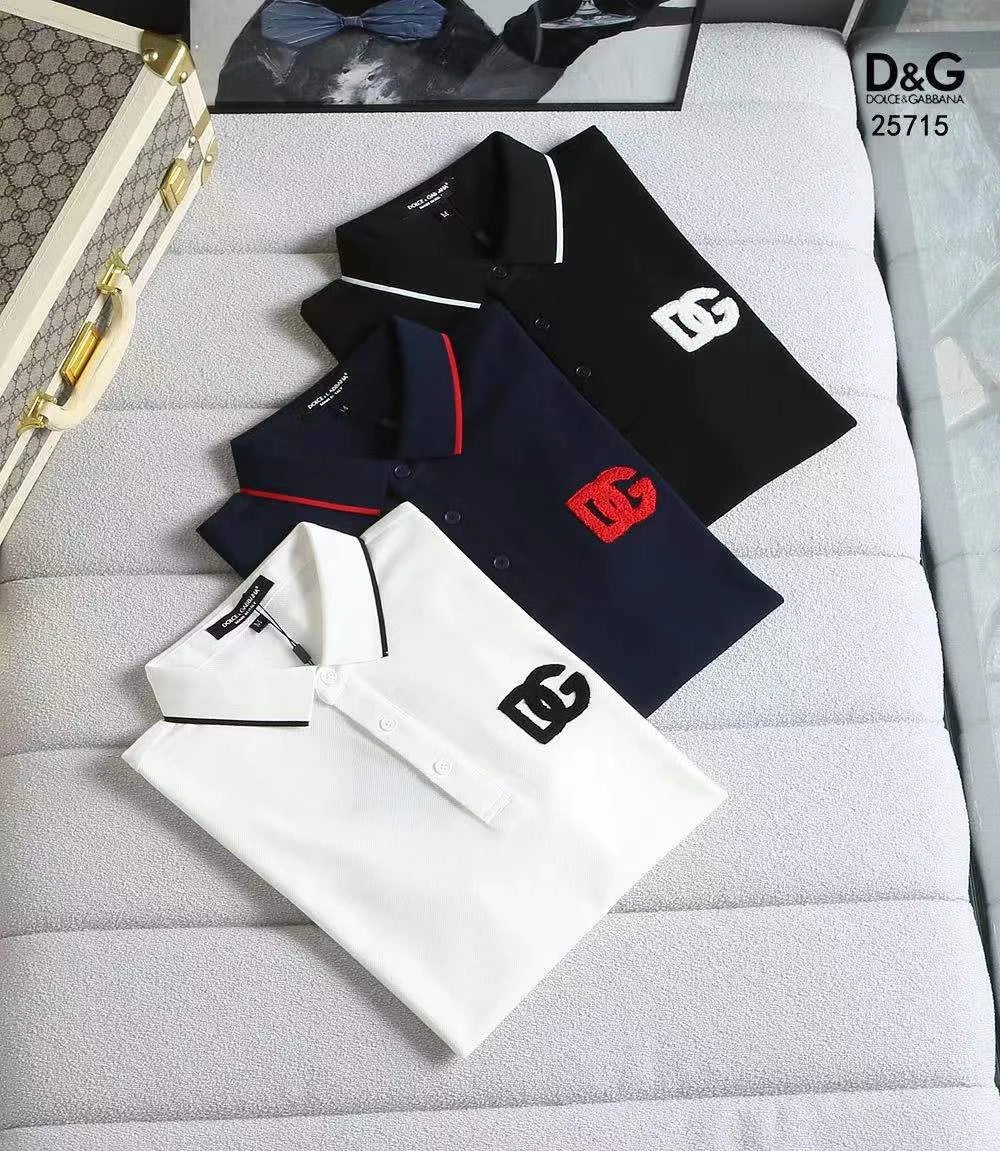 DOLCE & GABBANA || Dg Tipped Polo Cotton Logo Embroidered Polo T