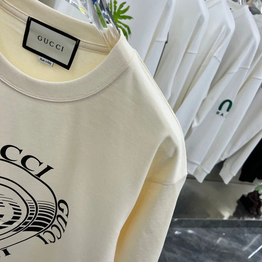 GUCCI || Record Logo Print Tee In White - FASHION MYST