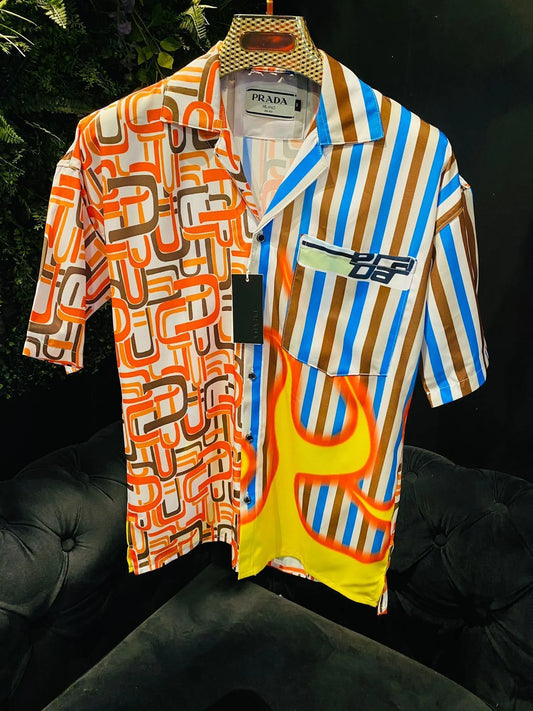 PRADA || PREMIUM QUALITY CUBAN COLLAR DROP SHOULDER SHIRTS - FASHION MYST