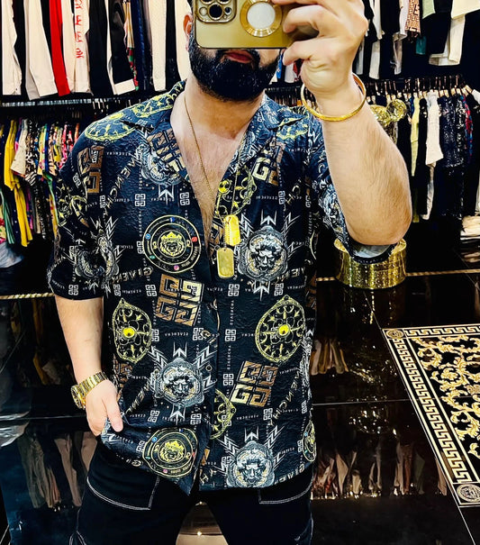 GIVENCHY || High End Quality Self Crushed Cotton Fabric Shirts - FASHION MYST