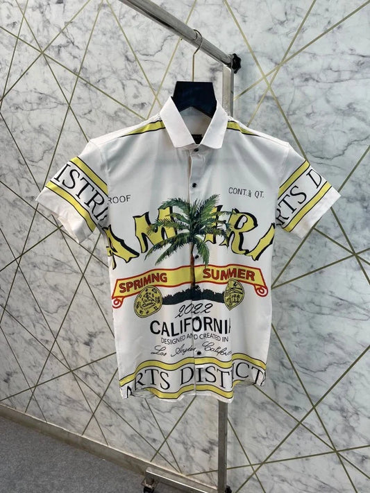 AMIRI || Men's Rum Label Print Bowling Shirt - FASHION MYST