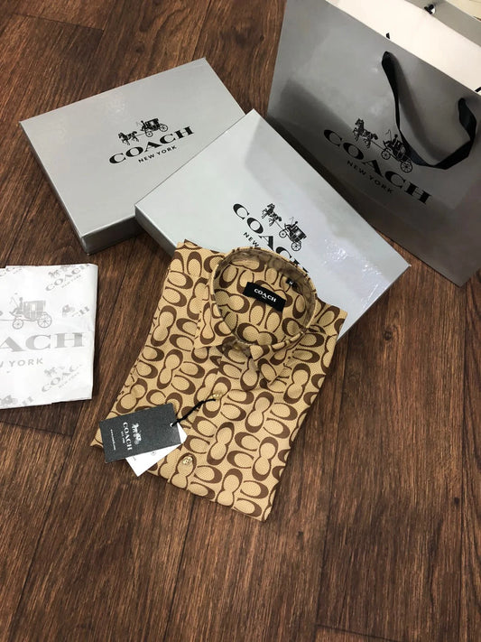 COACH || Monogram-Print Cotton Shirt - FASHION MYST