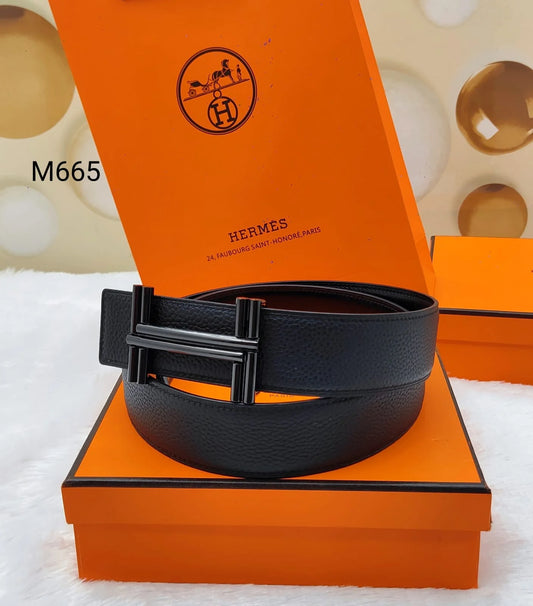 HERMES || Stylish H-Pattern Leather Strap Belt For Men - FASHION MYST