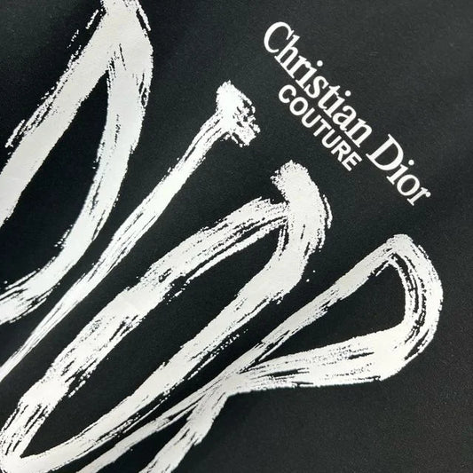 CHRISTIAN DIOR AND SHAWN || OVERSIZED LOGO T-SHIRT BLACK - FASHION MYST