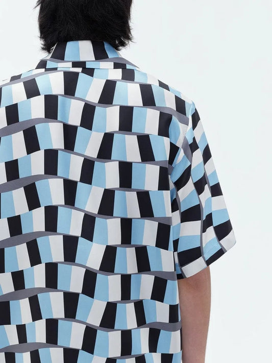 AMIRI || Snake Checker Silk Bowling Shirt & Short - FASHION MYST