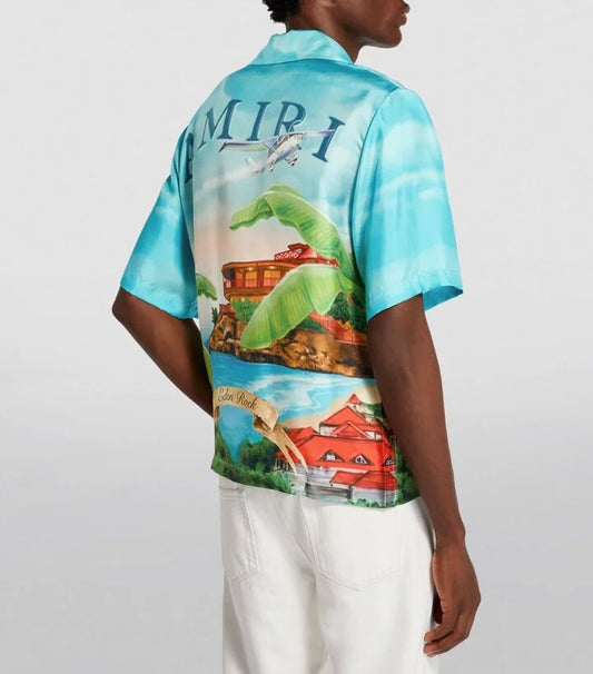 AMIRI || Eden Rock Bowling Print Silk shirt - FASHION MYST