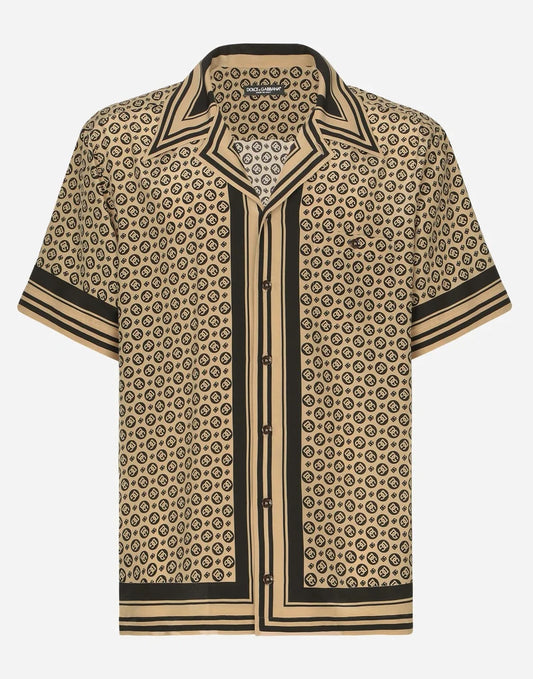 Dolce & Gabbana || Stretch Silk DG Logo Polo Shirt - FASHION MYST