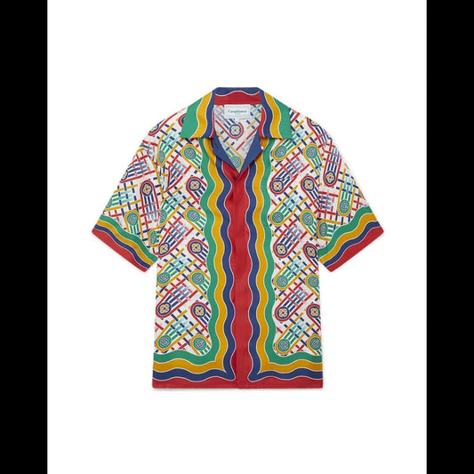 CASABLANCA || Tennis Monogram Silk Shirt - FASHION MYST