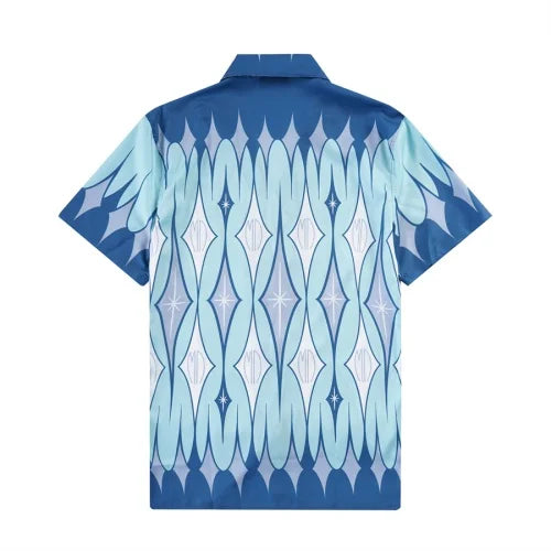 AMIRI || Men's Blue Argyle Monogram Silk Button-up Shirt - FASHION MYST