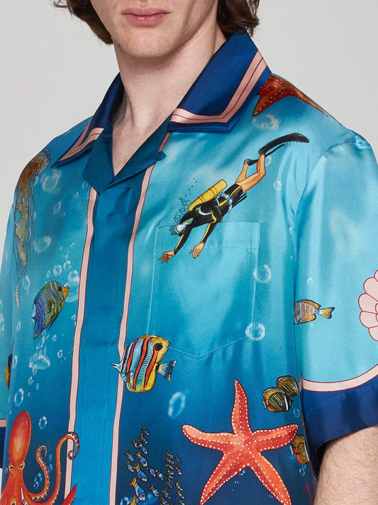 CASABLANCA || Marin Printed Silk Shirt - FASHION MYST