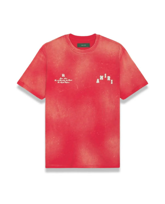 AMIRI || Vintage Collegiate Logo-Print T-Shirt / Red - FASHION MYST
