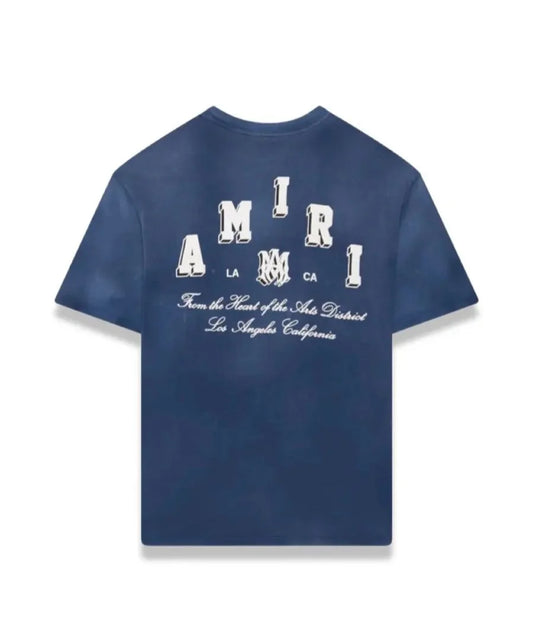 AMIRI || Vintage Collegiate Logo-Print T-Shirt / Blue - FASHION MYST