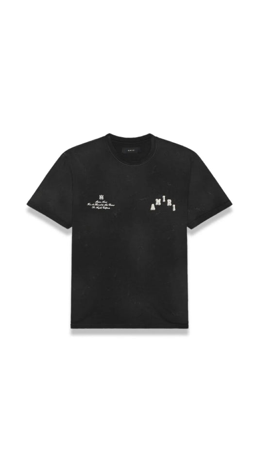 AMIRI || Vintage Collegiate Logo-Print T-Shirt / Black - FASHION MYST