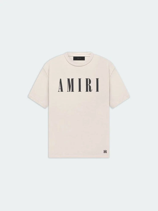 AMIRI || Men's Cream Logo-print Cotton-jersey T-shirt - FASHION MYST