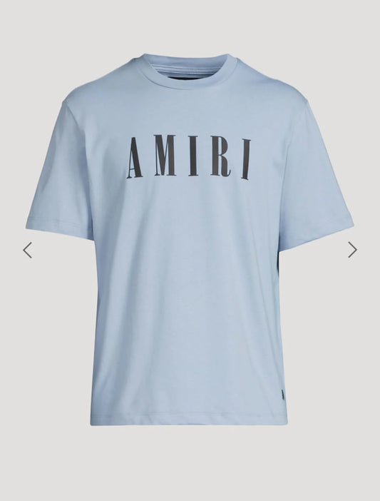 AMIRI || Men's Blue Logo-print Cotton-jersey T-shirt - FASHION MYST
