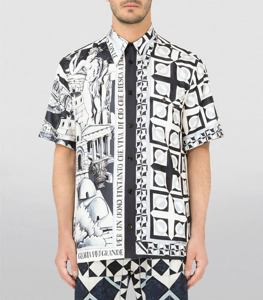 DOLCE & GABBANA || Silk Printed Hawaiian Shirt - FASHION MYST