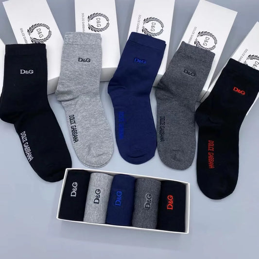 DOLCE & GABBANA || Ankle Length Socks For Men (Pack of 5) In Assorted Color - FASHION MYST