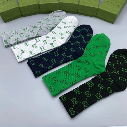 GUCCI || GG Logo Long Socks (Pack Of Five Pair) - FASHION MYST