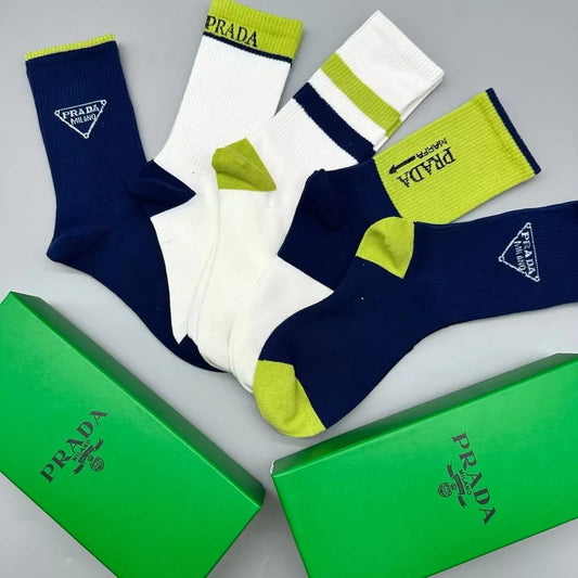 PRADA || Prada Logo Two Toned Premium Socks For Men - FASHION MYST