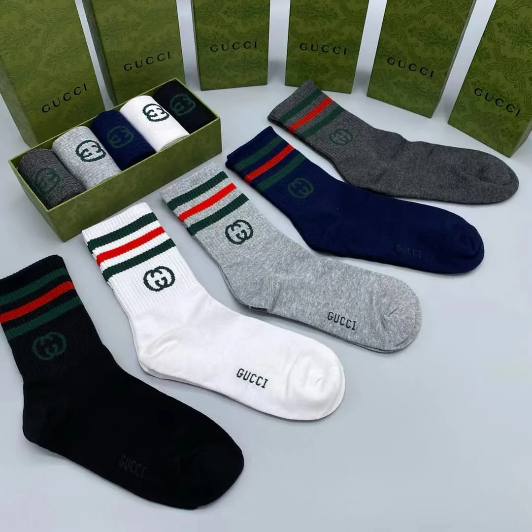 Gucci Socks Unisex 5 Pair w/ box fits buy most (New)