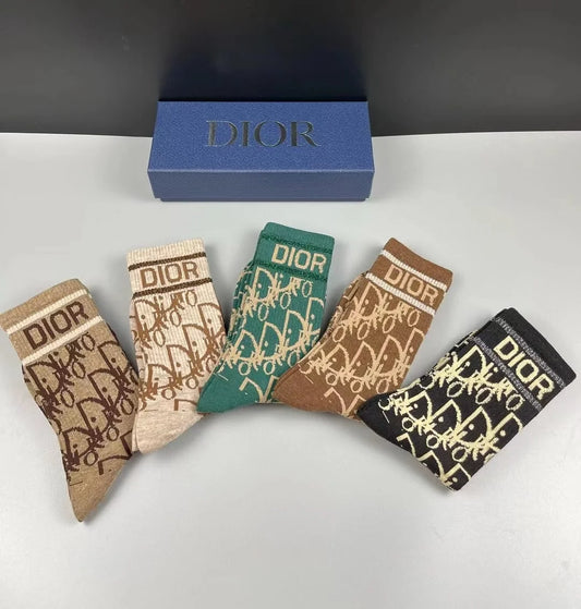 CHRISTIAN DIOR || Homme Oblique Intarsia Socks (Pack Of Five Pair) - FASHION MYST