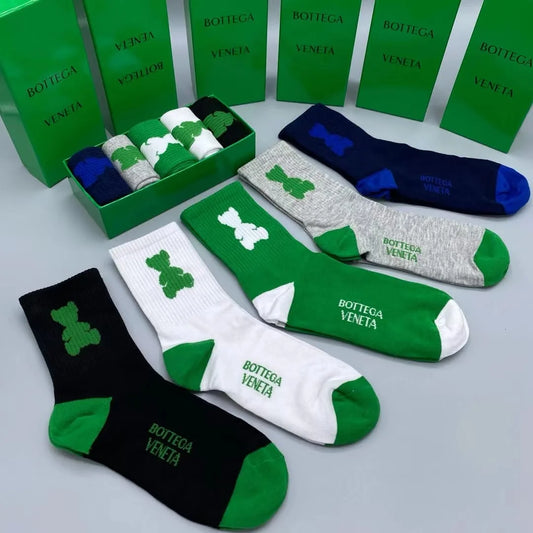 BOTTEGA VENETA || Teddy Logo Socks (Pack Of Five Pair) - FASHION MYST