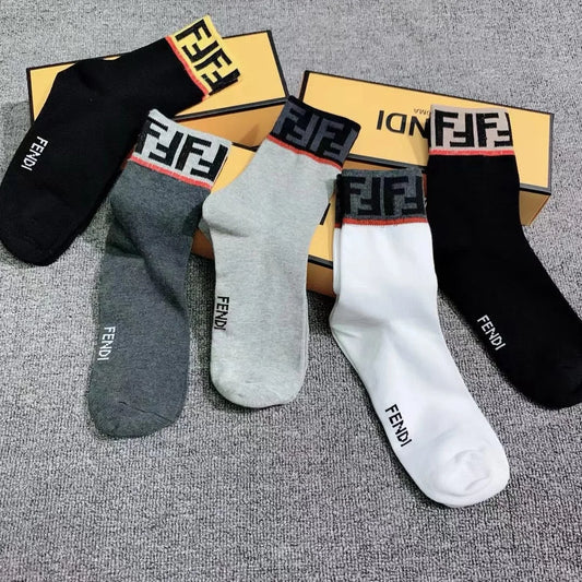 FENDI || FF Logo Stretch Active Athletic Socks - FASHION MYST
