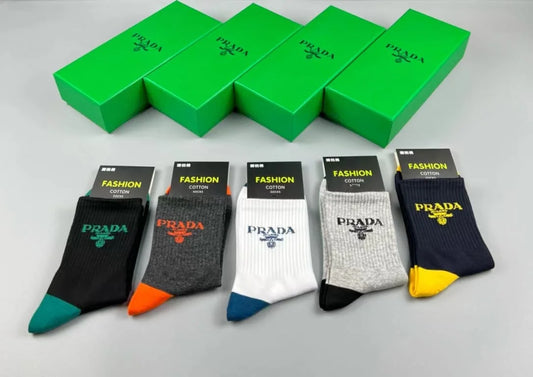 PRADA || Logo Embroidered Socks Pack Of Five - FASHION MYST