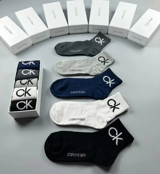 Calvin Klien || Cotton Micro-Cushion Socks Pack Of Five In Box - FASHION MYST