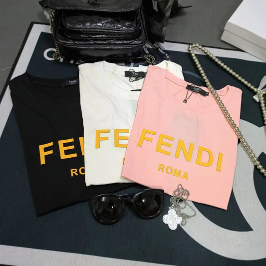 FENDI || Fendi Logo Cotton T-Shirt For Girl - FASHION MYST