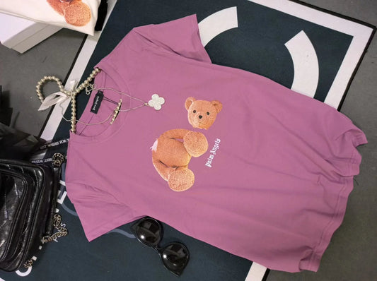 PALM ANGELS || Broken Bear Cotton T-shirt For Girls - FASHION MYST