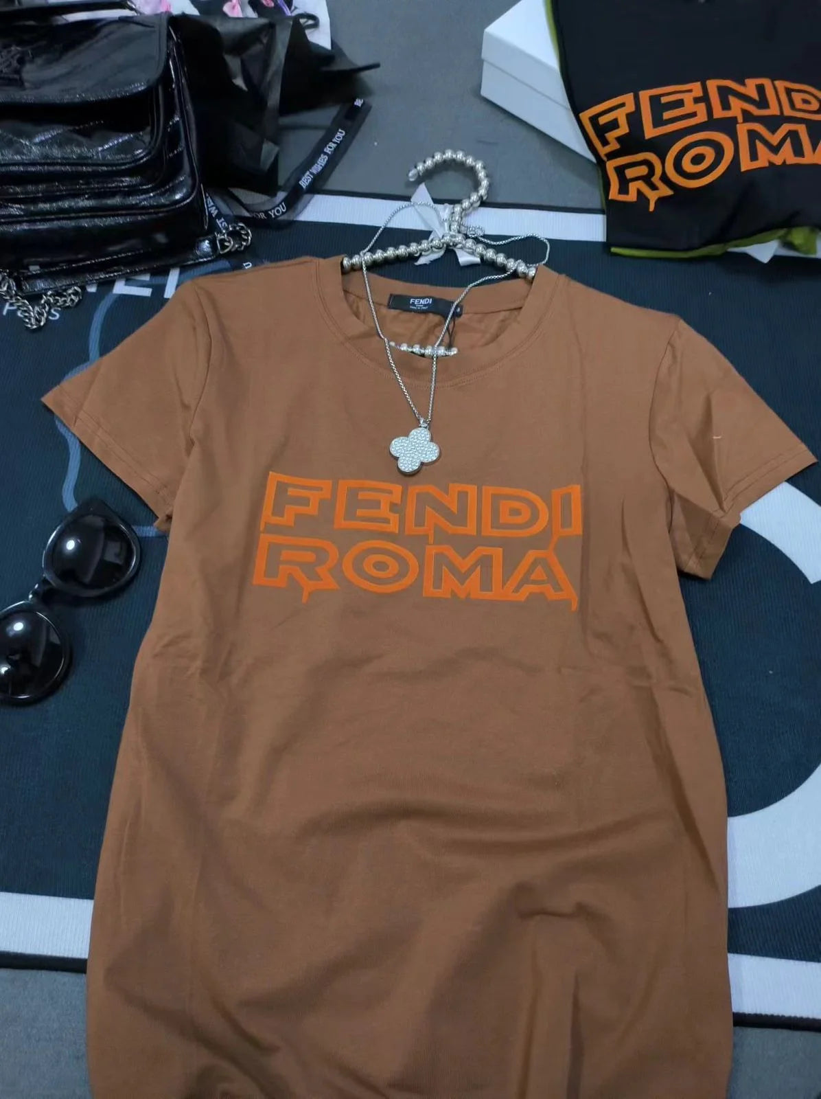 FENDI || Logo-Print Cotton-Blend Terry T-shirt – FASHION MYST