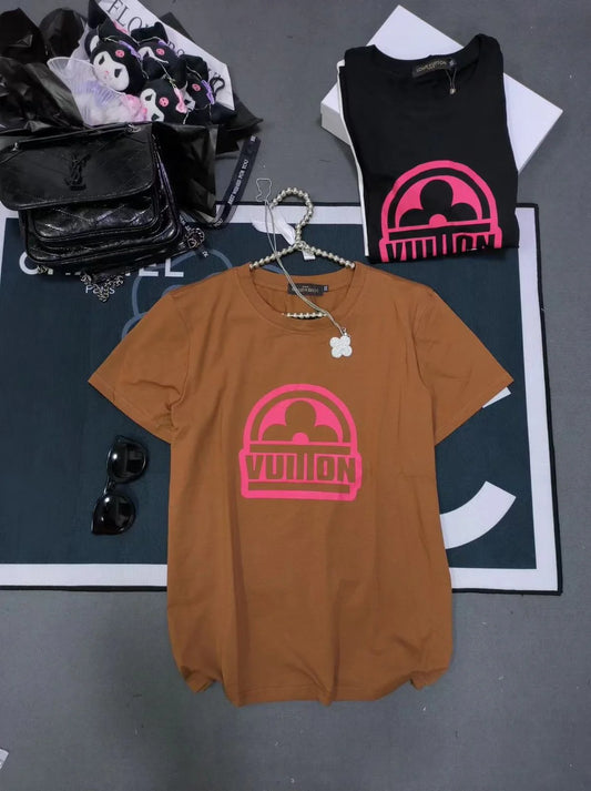 LOUIS VUITTON || Cotton Short-Sleeved Crewneck T-Shirt For Girls - FASHION MYST