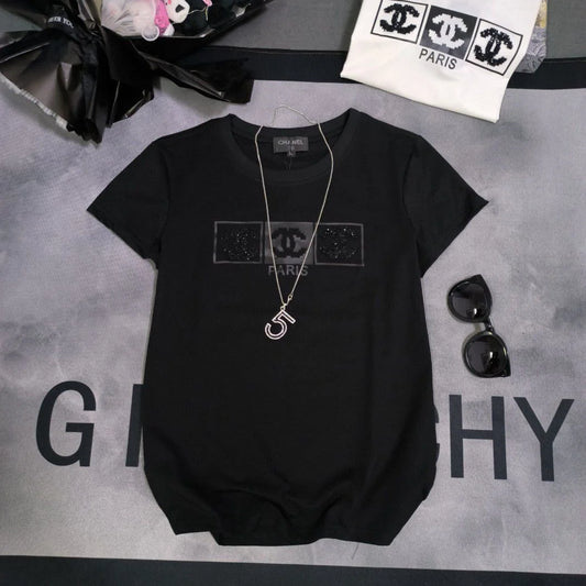 CHANNEL || Pre-Owned CC-Intarsia Cotton T-Shirt For Girls - FASHION MYST