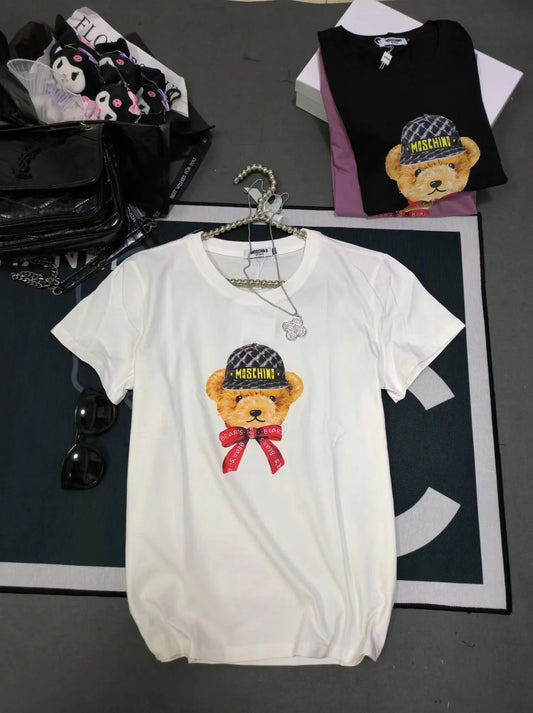 MOSCHINO || Teddy Bear-Print Cotton T-Shirt For Girls - FASHION MYST