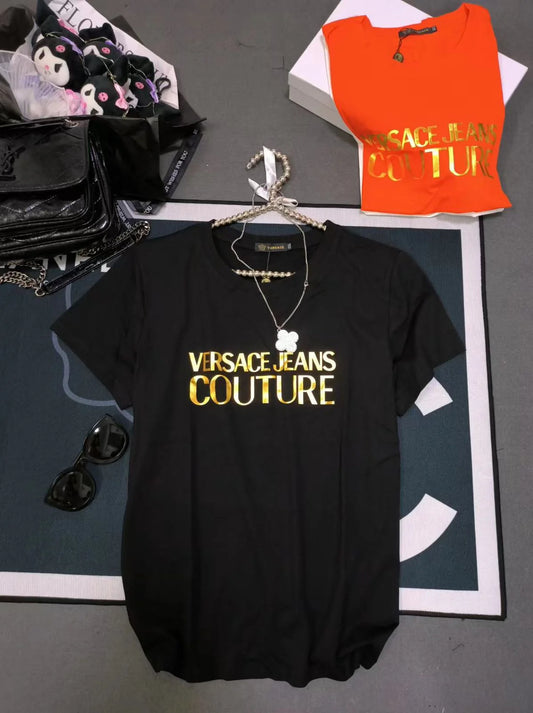 VERSACE JEANS COUTURE || White Glittered Logo T-Shirt For Girls - FASHION MYST