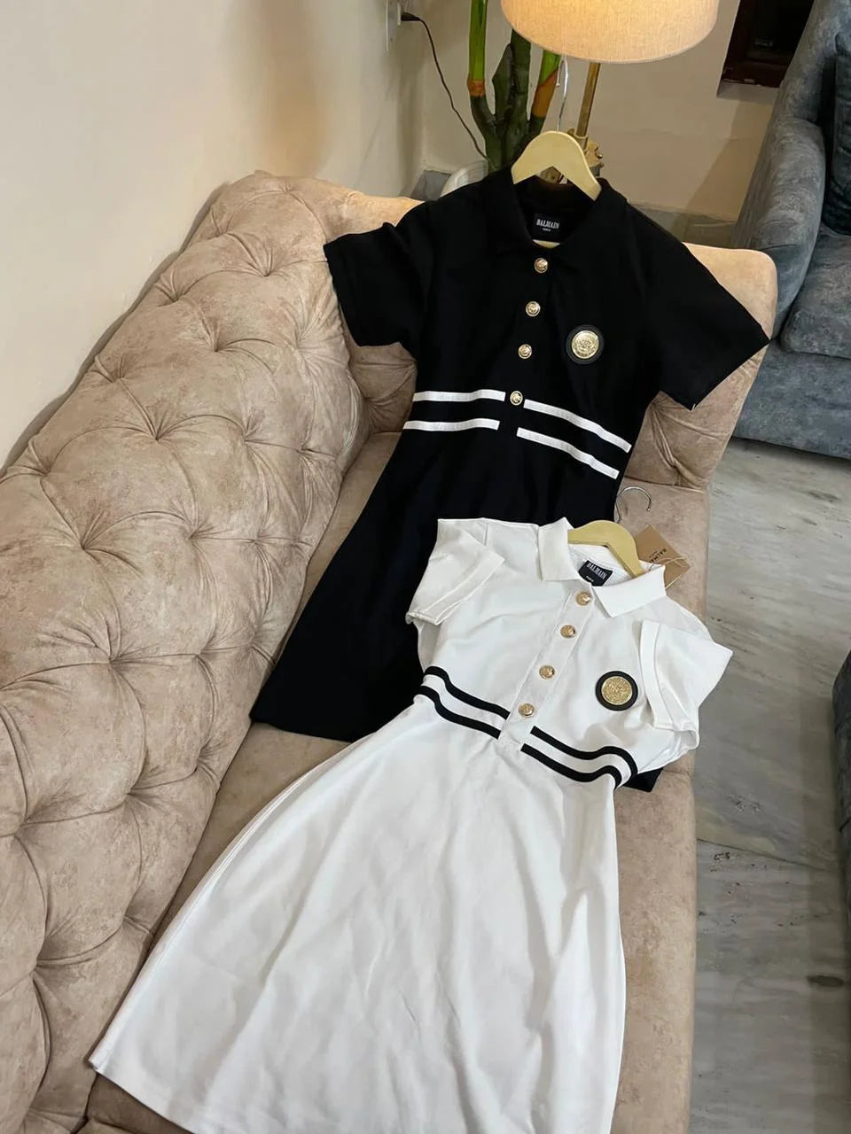 BALMAIN || Embroidered-Logo Mini Polo Dress For Girls FASHION MYST BALMAIN || Embroidered-Logo Mini Polo Dress For Girls FASHION MYST