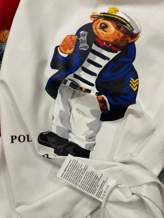 POLO RALPH LAUREN || Retro Bear Print T-Shirt In Washed For Girls - FASHION MYST