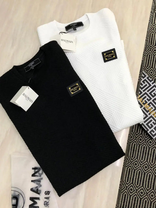 BALMAIN || Ribbed Cotton Short Knit Dress For Girls - FASHION MYST