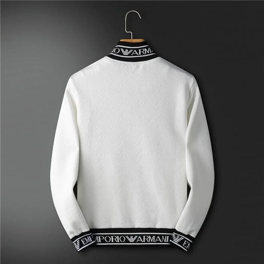 EMP*RIO ARM*NI || Laced Edges White Track Suit For Men- FASHION MYST