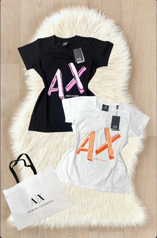 ARM*NI EXCH*NGE || Icon Logo Boyfriend Fit T-Shirt For Girls - FASHION MYST