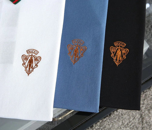 GUCCI || Honeycomb Knit Crest Logo Polo T-Shirt - FASHION MYST