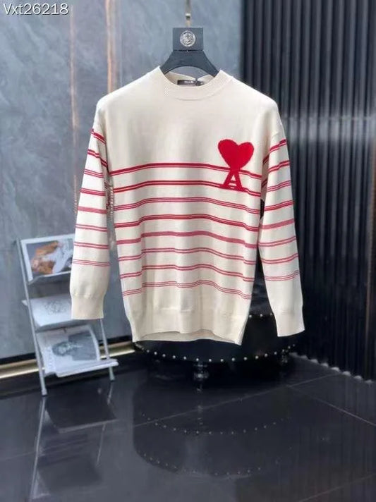 AMI PARIS || Crew Neck Unisex Street Style Long Sleeves Oversized Logo- FASHION MYST