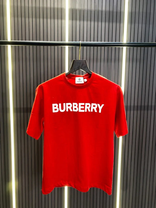 BURBERRY || Harriston Cotton Graphic Red Tees For Men- FASHION MYST