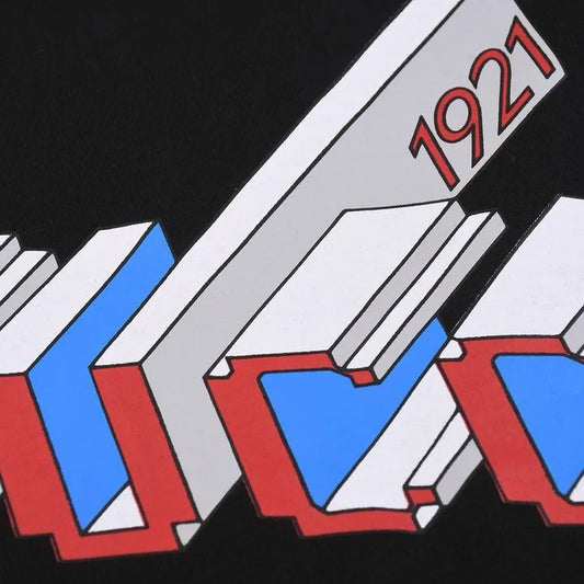 GUCCI || Men's Gucci 3D 1921 Logo Print T-Shirt / Black- FASHION MYST