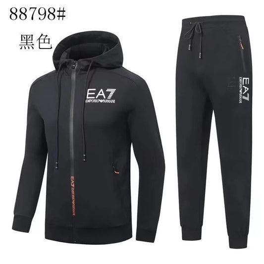 EA7 EMP*RIO ARM*NI || Regular Fit Hooded Tracksuit With Contrast Logo- FASHION MYST