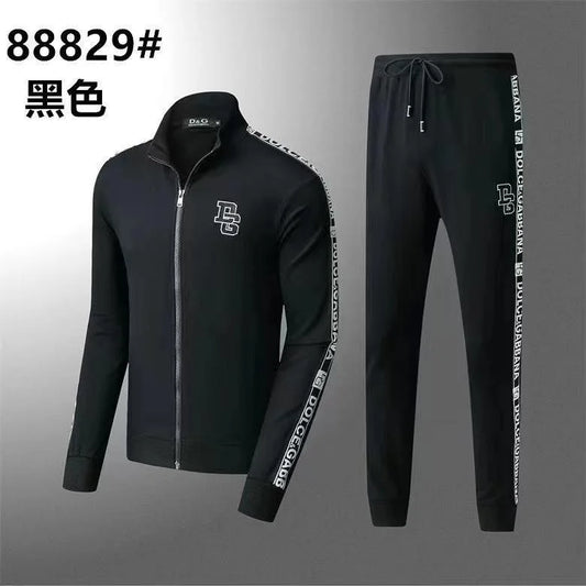 DOLCE GABBANA || Tricot Funnel Neck DG Logo Tracksuit With Tapered Design- FASHION MYST