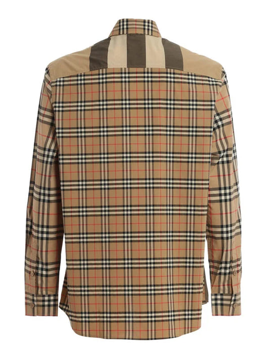 BURBERRY || Tisford Patchwork Check Shirt Archive Beige- FASHION MYST